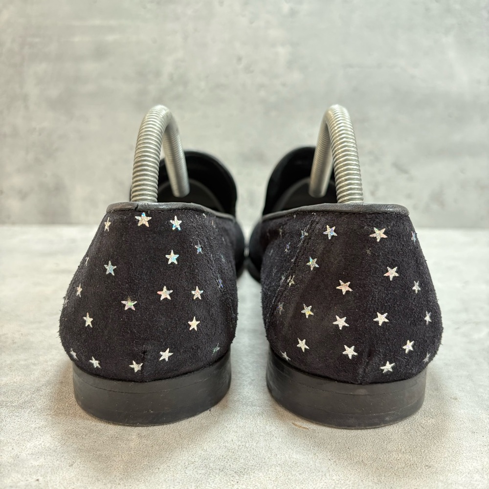 WALK LONDON Leather Suede Black Stars Loafers Casual Shoes Mens UK 7 US 8 - Picture 4 of 9